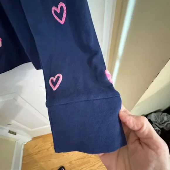 NWT Lilly Pulitzer "Lots of Love" Heart Sweatshirt - Navy ✨ Sz M - Picture 5 of 9